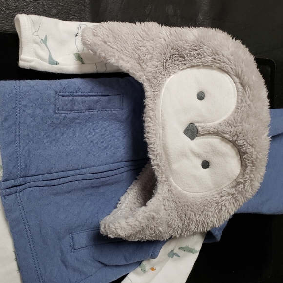 Carter's Boy Onesie with Just One You Zip Vest w Hood & Penguin Hat, 0-3 Months - Picture 15 of 16